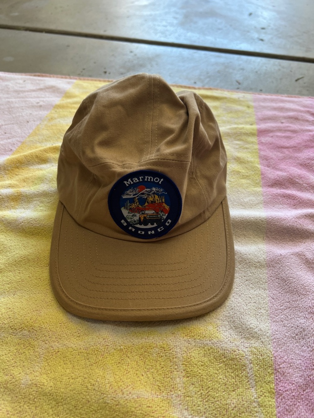 Marmot Tan Bronco Patch 5 Panel Cap